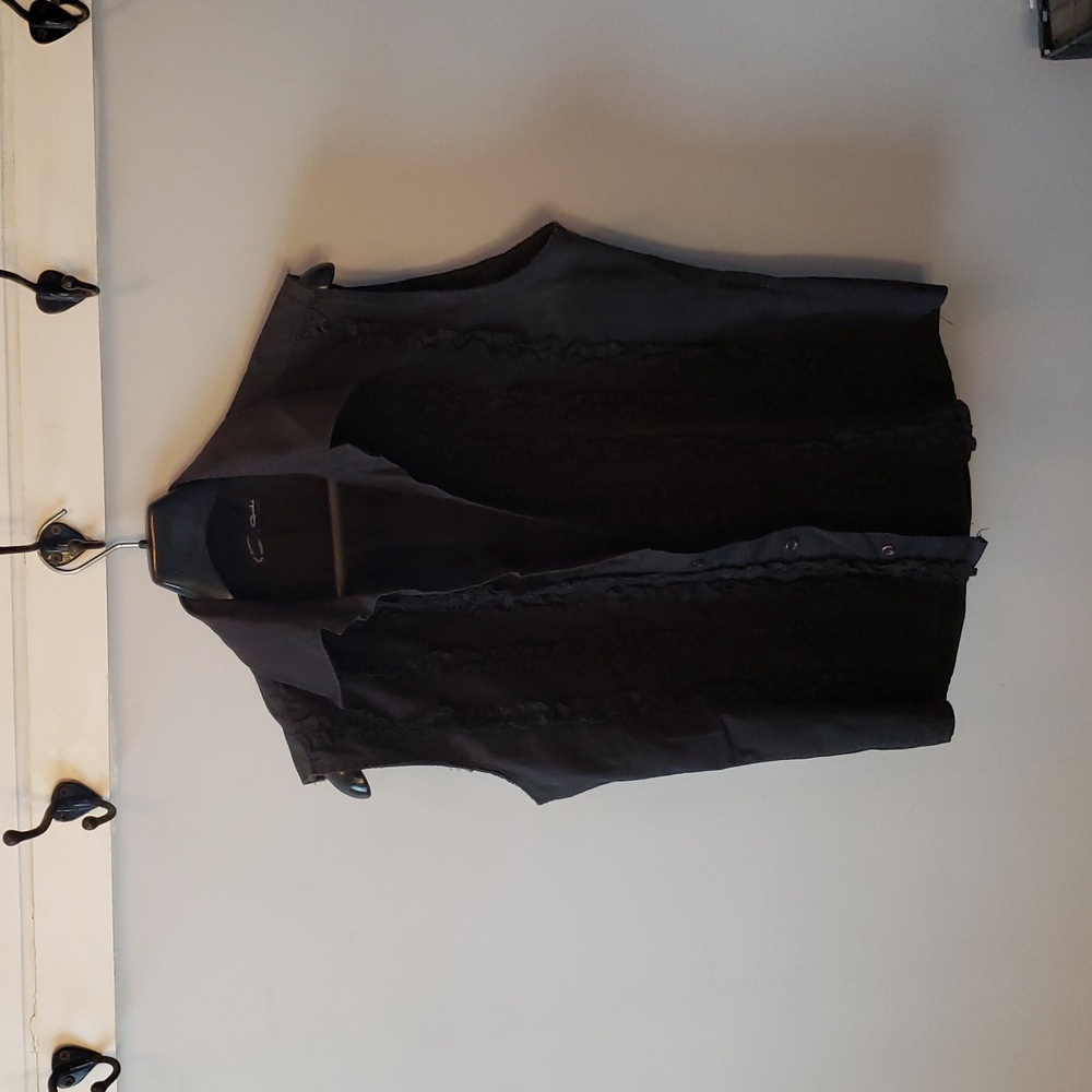 Guide London men's black cotton sleeveless shirt
